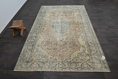 Oushak Turkish Vintage Rug 5×8 Kilim Rug Anatolian Handmade Boho Decor ORANGE