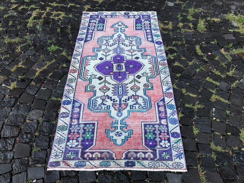 Turkish rug, Vintage rug, Handmade rug, Area rug, Wool rug, Carpet 3,1 x 6,5 ft gallery