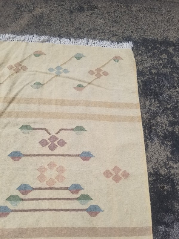 Vintage Traditional Handmade Beautiful Turkish Kilim Floor Rug Carpet 144x95 cm gallery