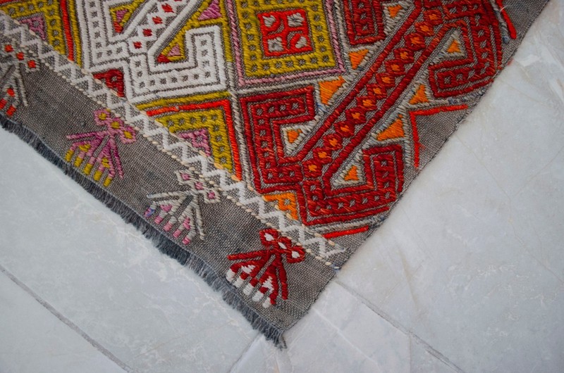 Vintage Rug, Antique Rug, Handmade Rug, Turkish Rug, Braided Kilim, Jajim, 2 x 3 gallery