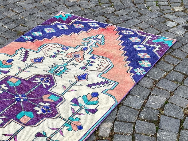 Area rug, Turkish rug, Vintage rug, Handmade rug, Wool rug Carpet | 3,4 x 7,1 ft gallery
