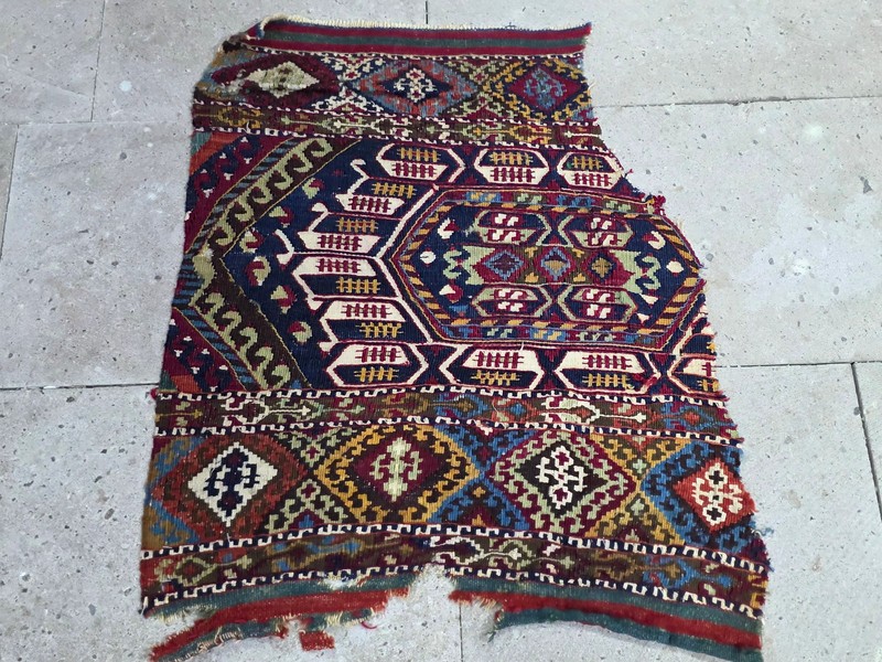 Antique Malatya Rug, Anatolian Tribal Textile, Turkish Woven Fragment gallery