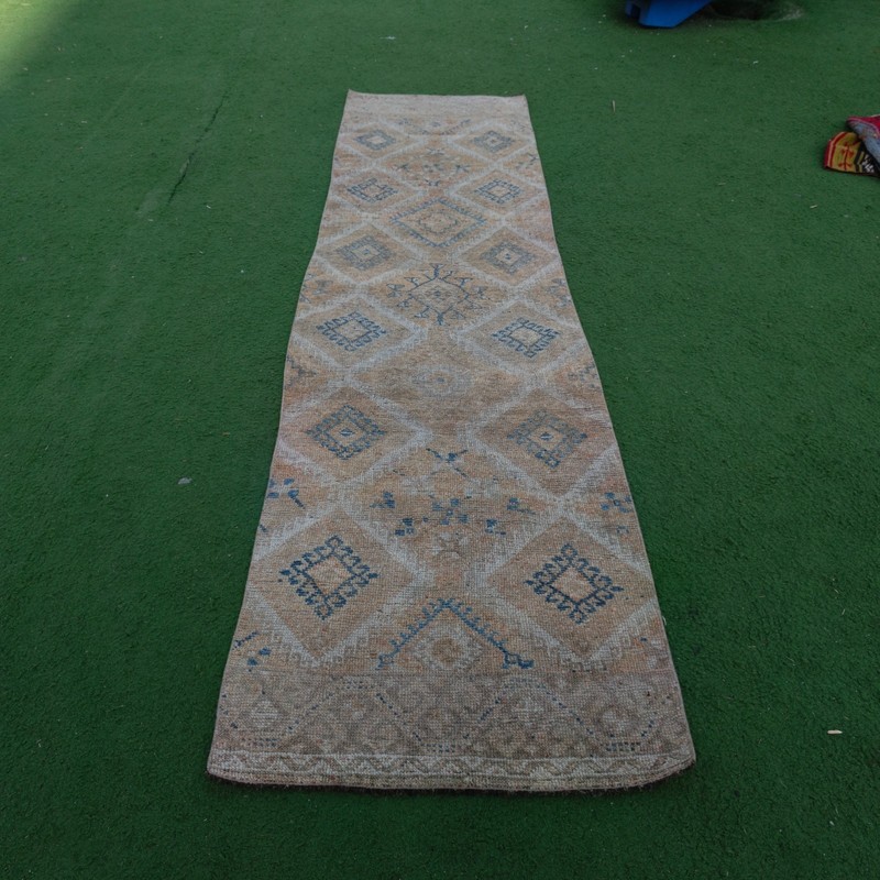 3x11 Turkish kitchen rug 2.79 x 10.73 ft Vintage Handmade 85 x 327 cm Runner Rug gallery