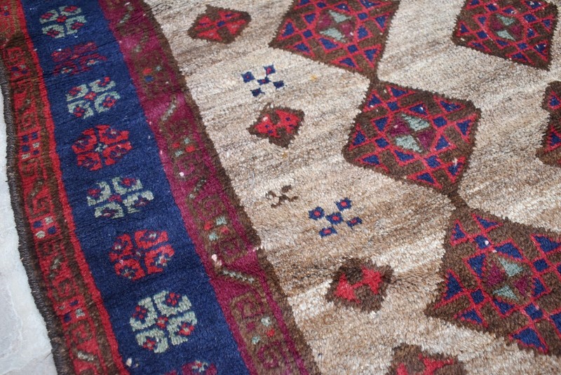 6'2 x 11'8 Collector's piece antique handmade afghan baluchi wool area rug gallery