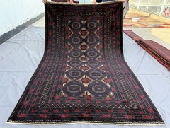 Blue Antique Afghan Baluchi Rug 5×8 Hand Knotted Persian Style Oriental Carpet