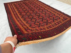 4’7 X 6’6 Ft Vintage Gorgeous Afghan Full Soumak Taimani Tribal Herat Klim