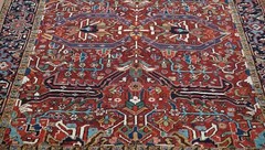 ANTIQUE HERIZZ SERAPII HANDKNOTTED WOOL TRIBAL ORIENTAL RUG EXCELLENT 7’8″x9’2″