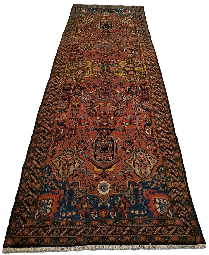 Antique HAMADAN Wide & Long runner Red - 5'10" x 17'6"