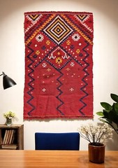Antique Rug, wall rug, monastery rug, wool kilims, Red kilim, Nomad kilim
