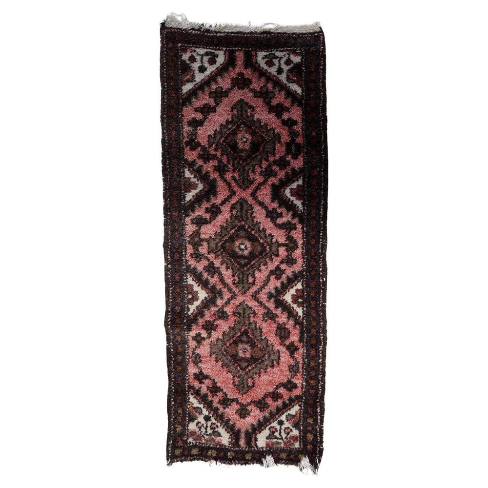 Handmade Vintage Uzbek Bukhara Runner 1.7' x 4.5' (52cm x 139cm) 1960s - 1С1164