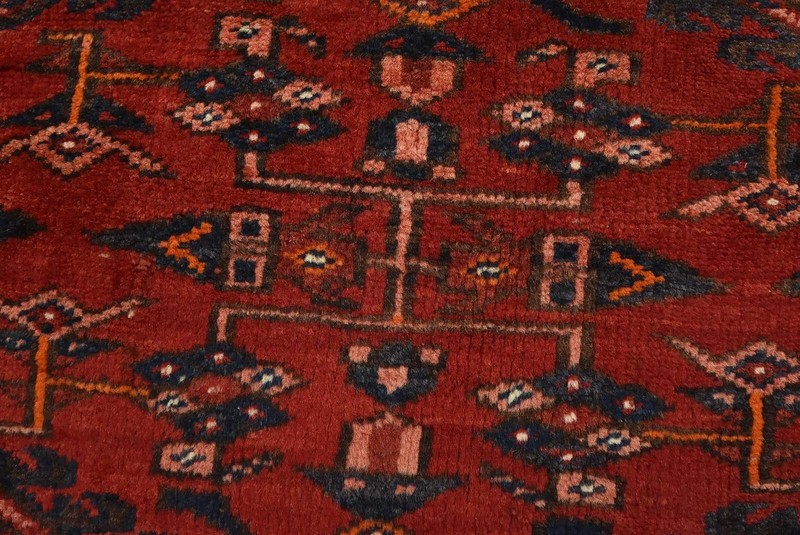 Vintage Tribal Oriental Runner 3’8” x 7’9” Beige Wool Hand-Knotted Area Rug gallery