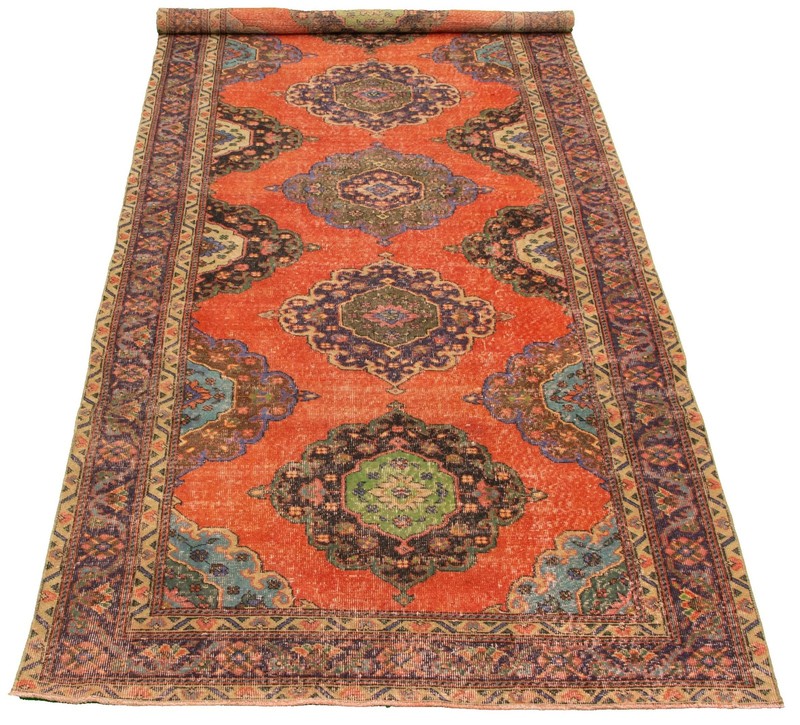 5'0" x 12'8" Vintage Hand-knotted Runner Rug Traditional Oriental Wool Carpet gallery