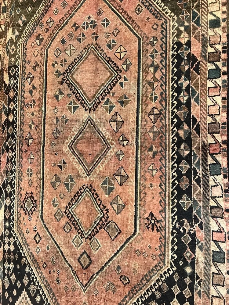 150 X 275 cm COLLECTORS' ITEM Antique Natural Vegetable Star Kazak Caucasian Rug