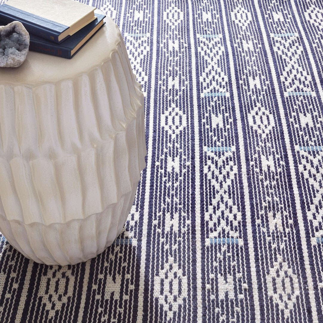 Blue HandWoven Wool Rug Dhurrie, Hand Braided Rug, Handwoven Indoor/Outdoor Rug gallery