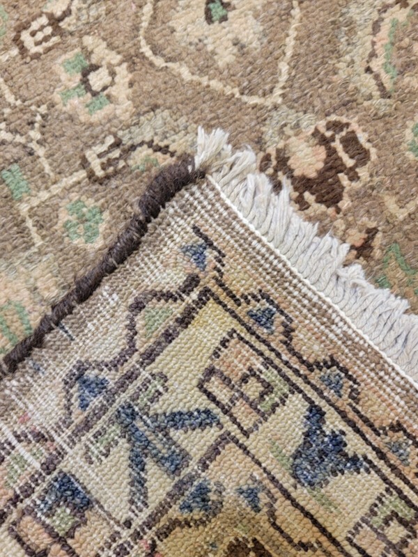 Antique Oriental Hand-Knotted Wool Runner Ivory/Beige/Brown/Green 3'2" x 13' gallery