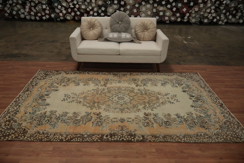 Vintage Floral Medallion Area Rug with Distressed Handmade Timeless Elegance 6x9 gallery