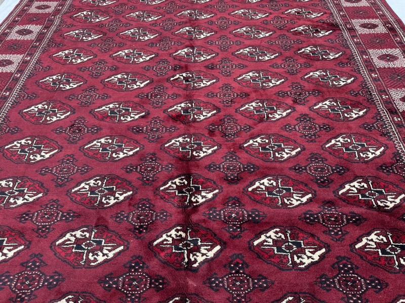 9x13 Afghan Hand Knotted Vintage Area Rug Turkmen Geometric Baluchi Wool Carpet gallery