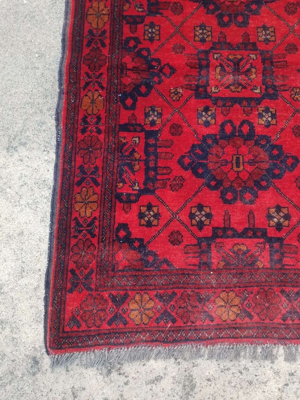 Vintage Distressed Hand Made Traditional Oriental Wool Red Rug 289x83cm gallery