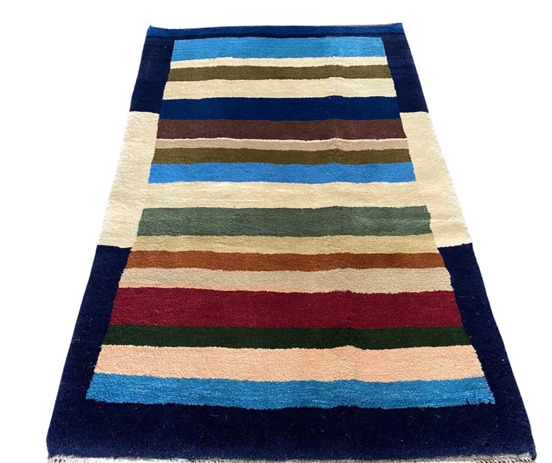 FINE WOOL GABBEH RUG HAND MADE THICK EASTERN WOOL CARPET CLEAN 5'1" X 2'10 gallery