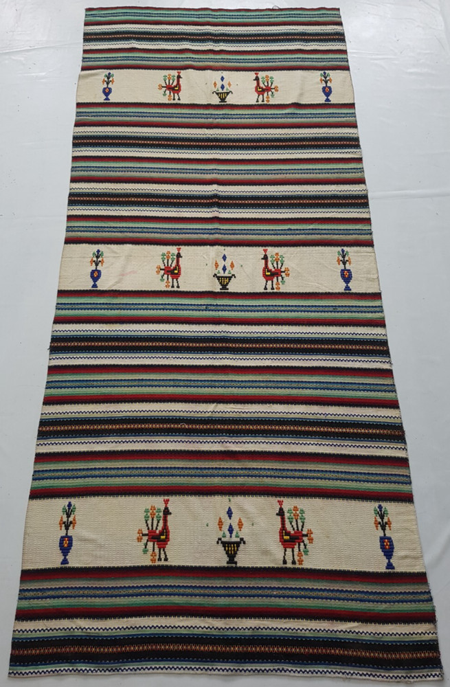 Vintage Handmade Traditional South American Kilim Floor Rug Carpet 278x121 cm