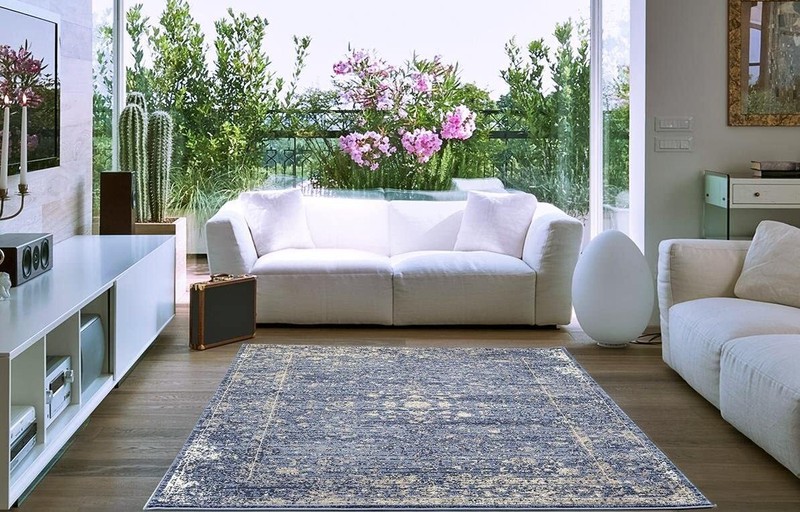 Distressed Area Rugs Blue Abstract Modern Living Room Carpet Large Carpets gallery