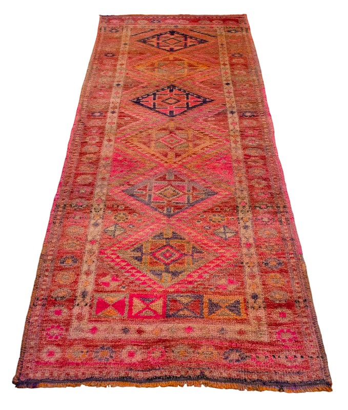 Antique Turkish Runner Hand made Natural Dyes Short Runner Rug 2.11 x 7.9 ft gallery