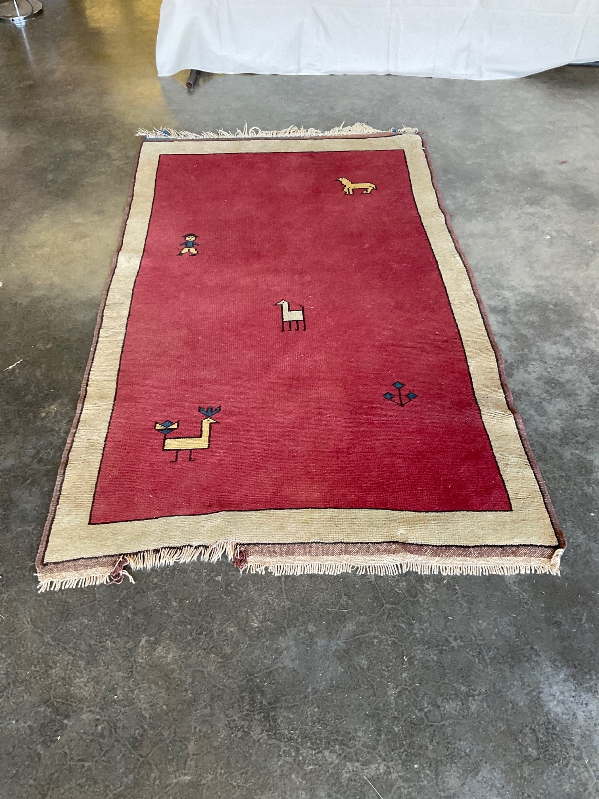 4'1" X 6'9" Gabbeh Handmade Wool Rug Mid Century Modern gallery