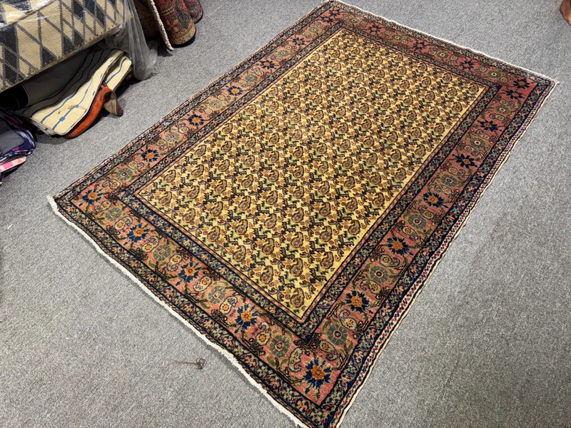 Fine Antique Caucasian Shirvan Rug 4x6 ft Hand Knotted Heris Kazak Vintage Rug gallery