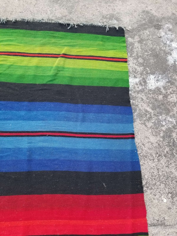 Vintage Traditional Handmade Stripped Wool Multicolor Kilim 234x322cm gallery