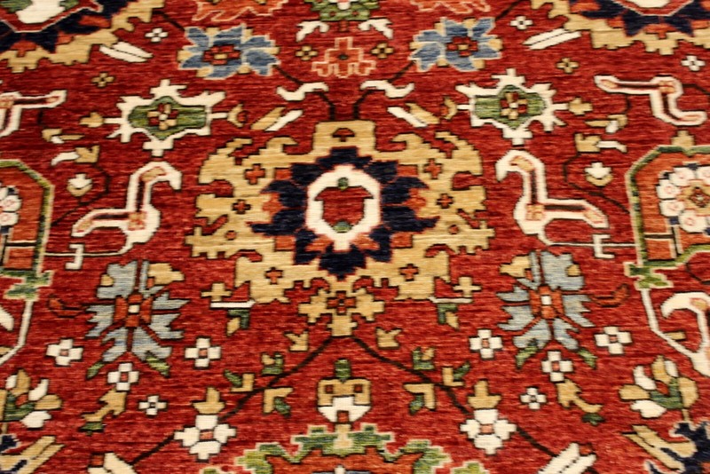 Top Quality 8X10 Handmade Oriental rug, MAHAL Design RUST blue vegetable dye gallery