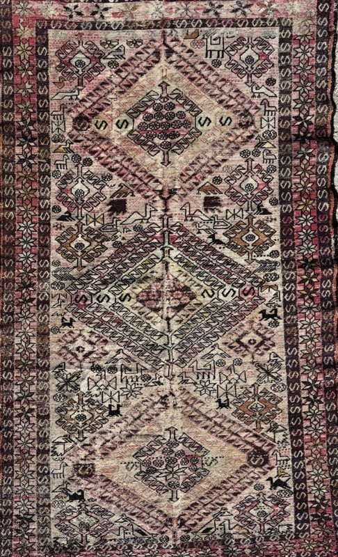 Soumak Hand Woven Vintage Oriental Rug - 186 cm x 111 cm gallery