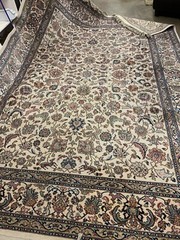 Karastan “Number 738 Ta briz” Ivory Wool Rug with Animal Motifs 8’8” By 12’