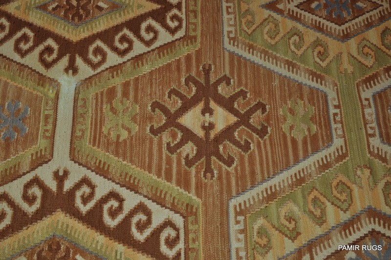 On of a kind CAUCASIAN-DESIGN-KILIM 6' X 9' woven Kilim Southwestern style rug gallery