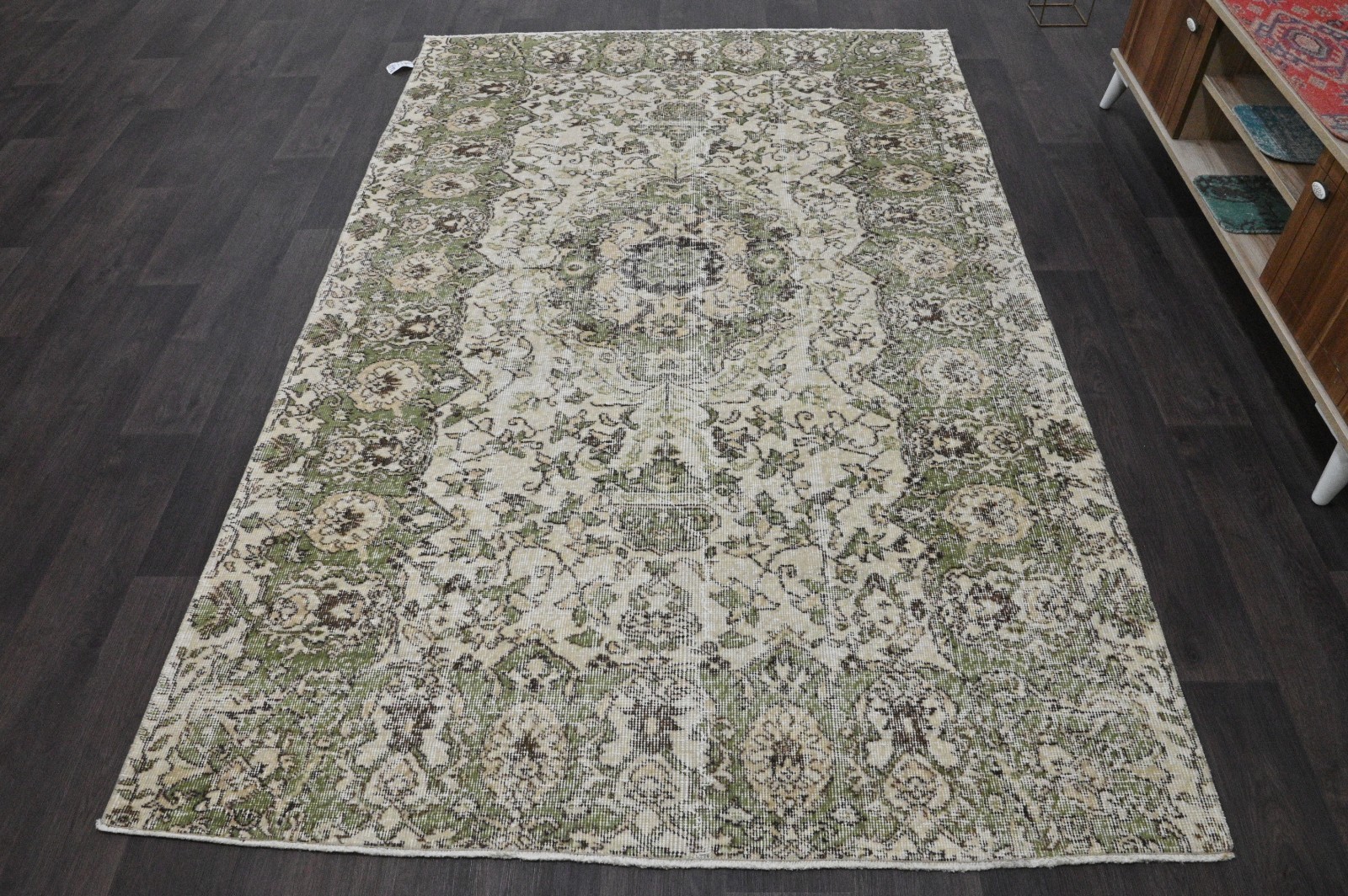 Oushak 5x8,Turkish Rug,vintage,anatolian,BEIGE,kilim,Bohemian,handmade,wool gallery