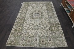 Oushak 5×8,Turkish Rug,vintage,anatolian,BEIGE,kilim,Bohemian,handmade,wool
