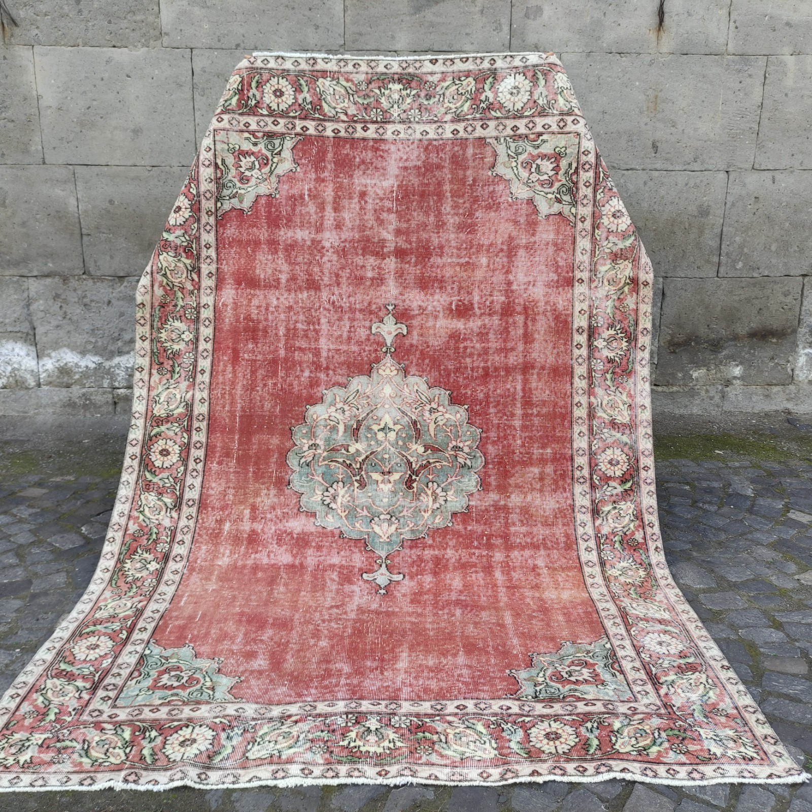 6.27 x 9.45 ft Turkish Oversized Vintage Area Rug , 6x9 Burdur Rug 191 x 288 cm gallery