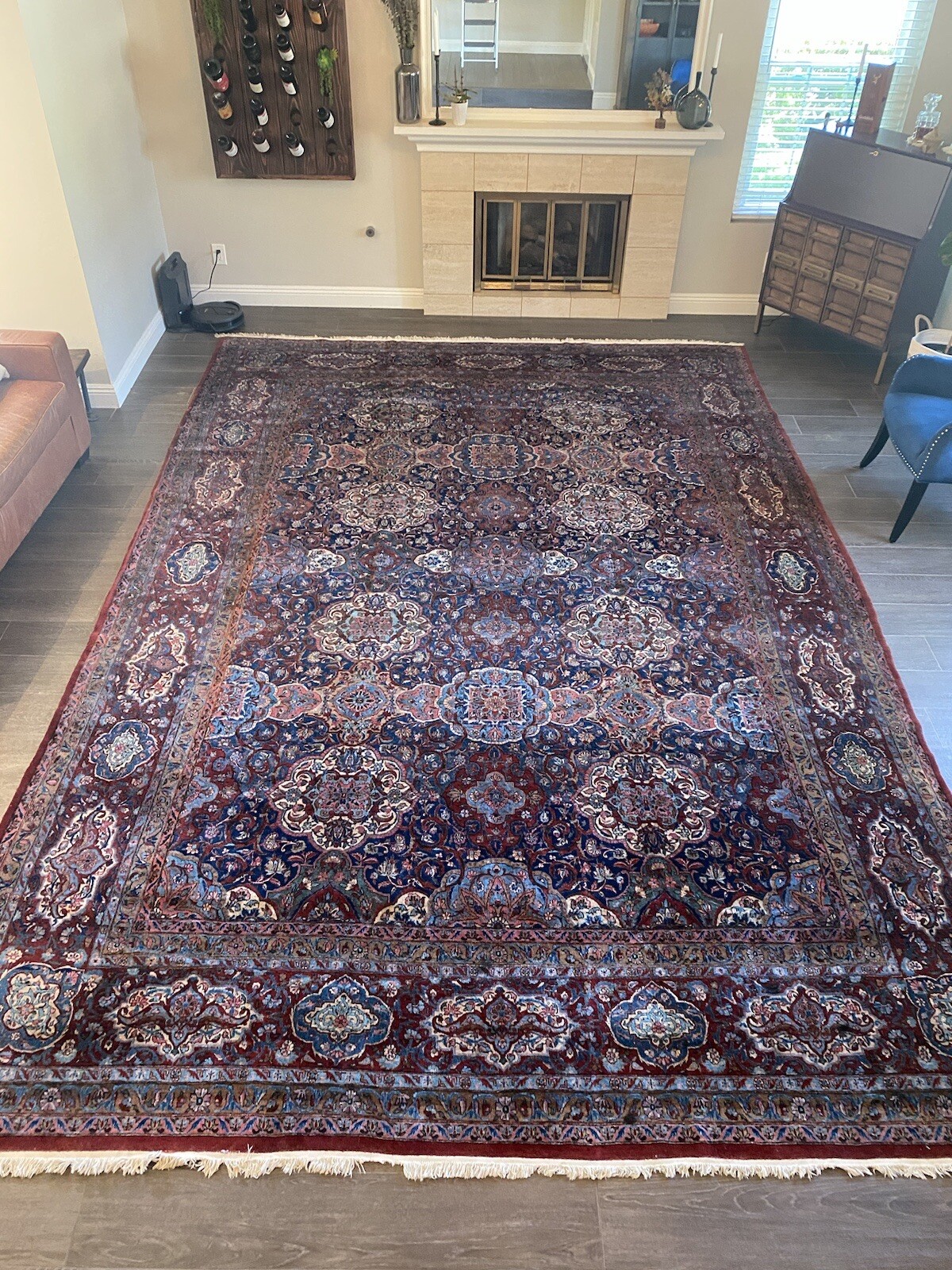 1930-40’s Antique Floral Knotted Rug gallery