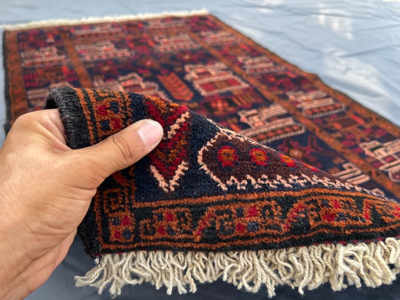Vintage Afghan War Rug 2'10 x 4'8 – Hand Knotted Tribal Pictorial Wool Carpet gallery