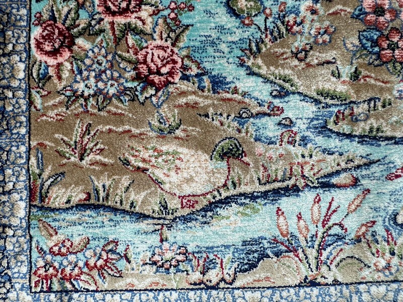 New Luxurious Pictorial Silk Rug Beautiful Scenery Home Décor Carpet 2x3 ft gallery