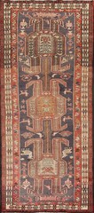 Tribal Wool Ardebil Traditional Runner Rug 4×11 Hand-knotted Geometric Carpet