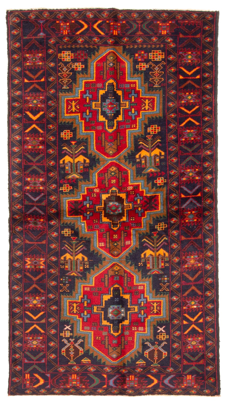 Vintage Traditional Hand-Knotted Area Rug 3'4" x 6'4" Oriental Wool Carpet gallery