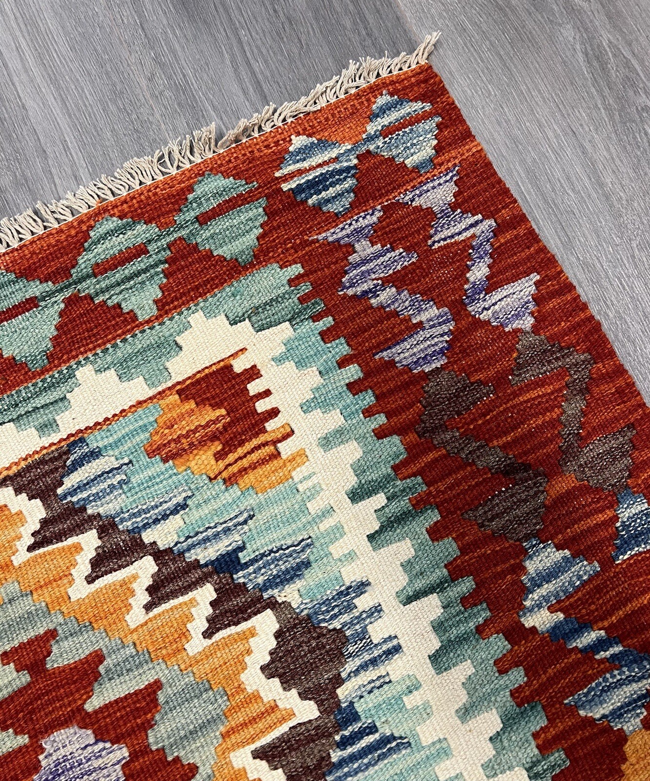 Vintage Kilim Traditional Hand Made Oriental Wool Kilim 4ftx3ft 130cmx87cm gallery