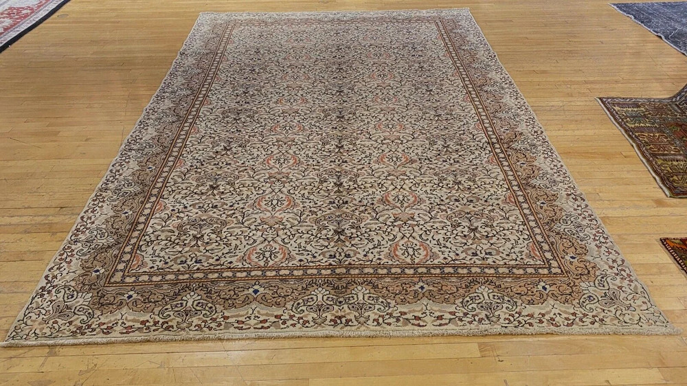 Early 1930's Antique Wool Pile Muted Dye Armenian Hereke Area Rug 7’7”x11’4”