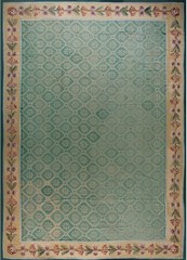 11’x16′ Antique Large Aubusson French Allover Geometric Flat Weave Rug