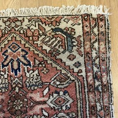 Vintage Rug 2′ 4 x 3′ 8 Red Small Hand Knotted Oriental Rug
