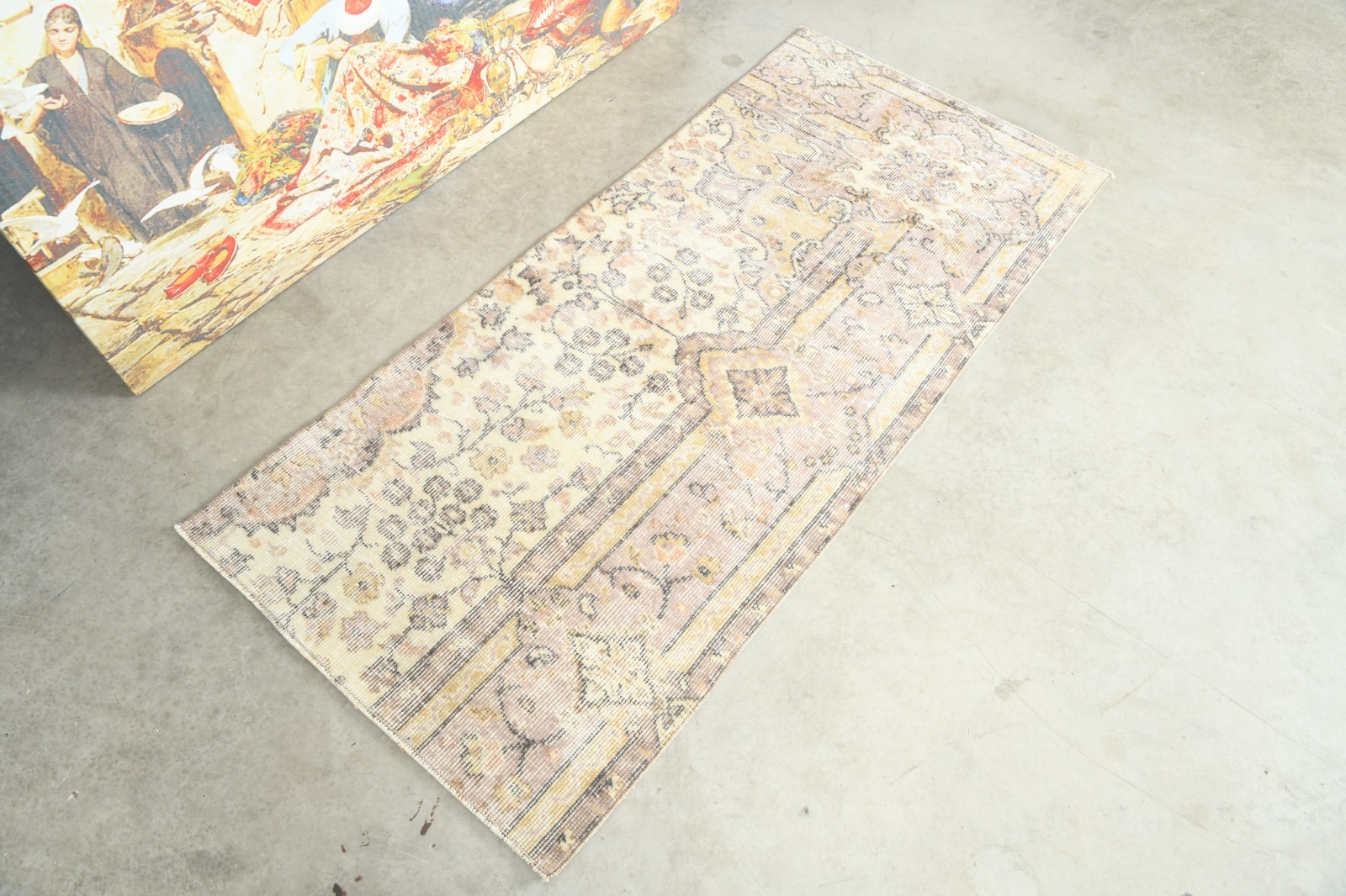 2x5 Turkish Small Runner Rug Hand-Knotted Vintage Oushak Rug Decor Carpet,979 gallery