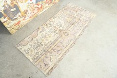 2×5 Turkish Small Runner Rug Hand-Knotted Vintage Oushak Rug Decor Carpet,979