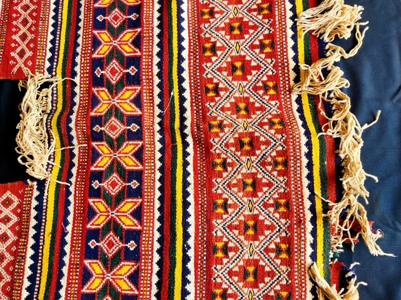 19c Vintage Desert Sindh Art Hand Woven Multi Color Camel Rug 54" x 34" Old CL13 gallery
