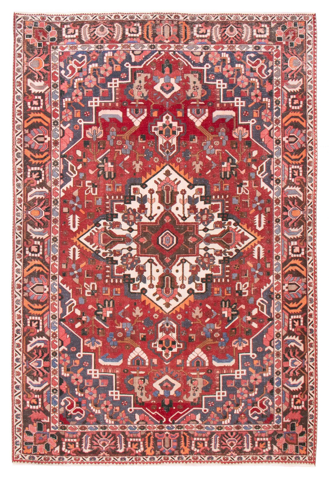 Vintage Traditional Hand-Knotted Area Rug 6'11" x 10'2" Oriental Wool Carpet gallery