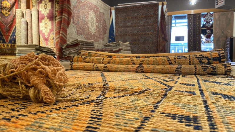 Bohemian 1940's Antique Natural Henna Dye Nagorno-Karabahk Runner 2'8" x 12' gallery
